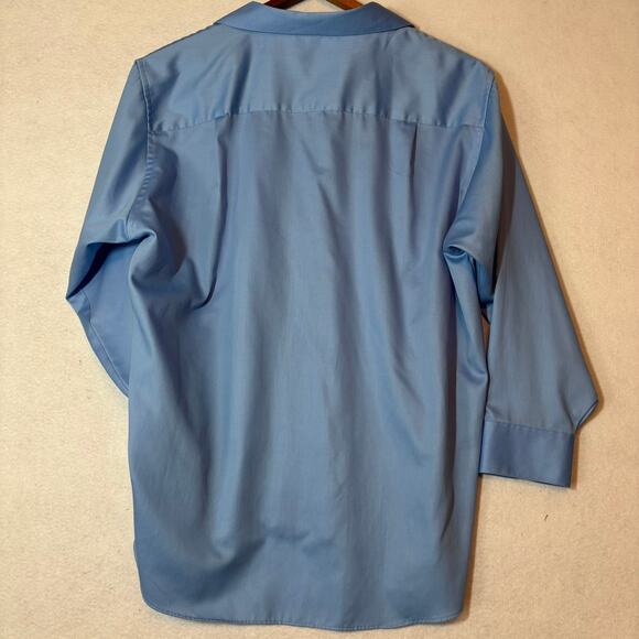 Geoffrey Beene Light Blue Long Sleeve Sateen Dress Shirt Size XL Button Up - Picture 3 of 6
